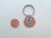 Copper Disc Keychain Hand Stamped with "Lucky Us" and Shamrock/Clover Charm Layered Keychain