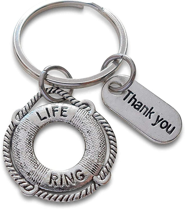 Volunteer Appreciation Gifts  • "Thank You" Tag & Silver Lifesaver Keychain by JewelryEveryday w/ "You've been a lifesaver!" Card