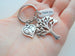 Occupational Therapist Keychain with Heart Leaf Tree, OT Heart, and Thank You Charm, OT Appreciation Gift