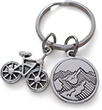 Bike & Mountain Charm Keychain, Biker's Keychain, Graduate Gift, Encouragement Gift Keychain