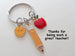 Pencil, Apple, & Smiley Face Charm Teacher Keychain - Thanks for Being Such a Great Teacher