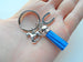 Horse Charm, Good Luck Horse Shoe Charm, and Blue Tassel Keychain, Horse Rider or Coach Keychain