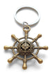 Large Bronze Ships Helm Charm Keychain