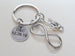 Custom Infinity Charm Keychain with ASL I Love You Hand Charm & Engraved Tag for Couples or Best Friends Initials, Anniversary Gift Keychain