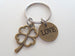 Love Disc Charm with Bronze Four Leaf Clover Keychain - Lucky to Have You