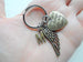 Custom Bronze Memorial Heart Charm Keychain With Wing Charm, Family Loss Gift Keychain, Memorial Keychain