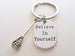 Custom Lacrosse Stick Charm & Believe In Yourself Charm & Letter Charm Keychain with Optional Add-on Birthstone Charm, Graduate Keychain, Lacrosse Player Keychain