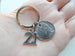 Custom 2001 Nickel Keychain with 21 Charm, Year Anniversary Gift, Husband Wife Key Chain, Boyfriend Girlfriend Gift, Customized Couples Keychains