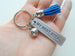 Custom Engraved "My Best Steal" Aluminum Keychain with Basketball Charm and Blue Tassel; Couples Anniversary or Team Player Gift