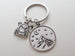 Camping Charm Keychain with Mountain Night Scene Charm & Backpack Charm