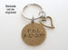 Custom Bronze Clock Keychain with Heart Charm & Option to Add Engraving on Back for Couples or Best Friends, Anniversary Gift Keychain