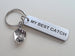 Personalized "My Best Catch" Engraved Aluminum Tag Keychain and Baseball Mitt Charm Keychain; Couples Keychain