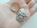 Custom Engraved Coordinates Connecting Keychain Set with Compass Charms, Steel Tags, Anniversary Gift Keychains, Long Distance Relationship GPS Keychains