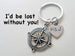 Custom Compass Keychain with Personalized Tag for Couples or Best Friends Initials, Anniversary Gift Keychain