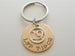Custom Engraved Bronze Disc with Number 19 Charm Keychain, 19 Year Anniversary Gift Keychain, Personalized Engraved Keychain