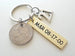 Custom Engraved Brass Keychain with Nickel & Number 21 Charm, 21 Year Anniversary Gift Keychain, Personalized Engraved Keychain