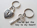 Custom Key & Lock Keychains with Stamped Tags for Couples Initials, Anniversary Gift Keychain