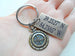 Custom Bronze Compass Keychain with Engraved Coordinates Tag for Couples or Best Friends, Anniversary Gift Keychain