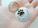 Custom Engraved Aluminum Disc & Black Paw Charm Keychain, Pet Loss Gift, Dog Memorial Keychain