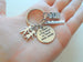 It Takes a Big Heart to Teach Little Minds Charm Keychain with Kids, Ruler, & Crayons Charm, Teacher Appreciation Keychain