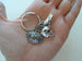 Football Player Keychain with Football Charm, Helmet Charm, & Cleat Charm, American Football Player or Coach Keychain