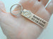 Custom Engraved Bronze Tag with Number 19 Charm Keychain, 19 Year Anniversary Gift Keychain, Personalized Engraved Keychain
