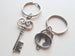 Oval Lock and Key Keychain Set