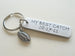 Custom Engraved "My Best Catch" and Anniversary Date Aluminum Keychain with Football Charm; Couples Anniversary Gift