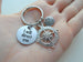 Compass Keychain with Love Faith Hope Circle Charm and I Will Direct You Circle Charm, Religious Keychain