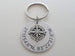 Custom Engraved Coordinates Keychain Aluminum Disc with Compass Charm, Anniversary Gift Keychain, Special Occasion GPS Keychain