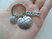 Religious Charm Keychain with "When You Go Through Deep Waters I will Be With You" Disc Charm, Courage Charm, and Love Faith Hope Charm