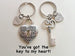 Custom Key & Lock Keychains with Stamped Tags for Couples Initials, Anniversary Gift Keychain