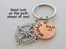 Custom Engraved Graduation Penny Keychain with Compass Charm, Class of 2024 Personalized Graduate Keychain, Gift for Graduate