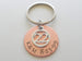 Custom Engraved Copper Disc with 22 Charm Keychain, 22 Year Anniversary Gift Keychain, Personalized Engraved Keychain