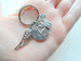 Custom Forever in My Heart Disc & Wing Charm Keychain, Family Loss Gift, Memorial Keychain