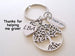 Licensed Behavior Analyst Keychain; Keychain with Tree,LBA Heart, and Thank You Charm; Appreciation Gift