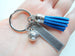 Custom Engraved Coach Keychain with Sport Charm and Blue Tassel Charm; Coach Appreciation Gift