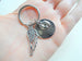 Forever in My Heart Keychain with Baby Feet Charm & Wing Charm, Baby Memorial Keychain