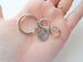Custom Infinity Keychain with Hand Stamped Tag for Couples or Best Friends Initials, Anniversary Gift Keychain