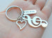 Custom Treble Clef Charm Keychain with Heart and Believe Charm, Personalized Graduate Keychain, Gift for Musician Graduate