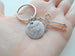 Custom Cross Charm Keychain with Thou Art Mine Engraved Disc, Option to Personalize with Letter Charm and Birthstone Charm