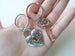 Custom Key & Lock Keychains with Stamped Tags for Couples Initials, Anniversary Gift Keychain
