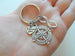 Compass Charm Keychain with Infinity & I Love You Heart Charm - I'd Be Lost Without You; Couples Keychain