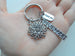 Volunteer Charm Keychain with Flower Charm, Volunteer Charm, and Thank You Charm, Volunteer Appreciation Keychain