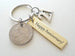 Custom Engraved Brass Keychain with 2001 Nickel & Number 21 Charm, 21 Year Anniversary Gift Keychain, Personalized Engraved Keychain