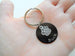 Custom Engraved Anodized Aluminum Disc & Paw Charm Keychain, Pet Loss Gift, Dog Memorial Keychain