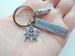 Children & Pencil Charm Keychain with "Thanks for Helping Us Grow" Engraved Tag, School Volunteer School Volunteer or Teacher Appreciation Keychain