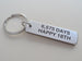 Aluminum Tag Keychain Engraved with "6,575 Days, Happy 18th"; Hand engraved 18 Year Anniversary Keychain