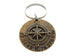 Custom Bronze Compass Keychain with Engraved Disc for Couples or Best Friends, Anniversary Gift Keychain