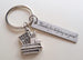 Book Stack & School Supplies Charm Keychain with "Thanks for Helping Us Grow" Engraved Tag, School Volunteer School Volunteer or Teacher Appreciation Keychain
